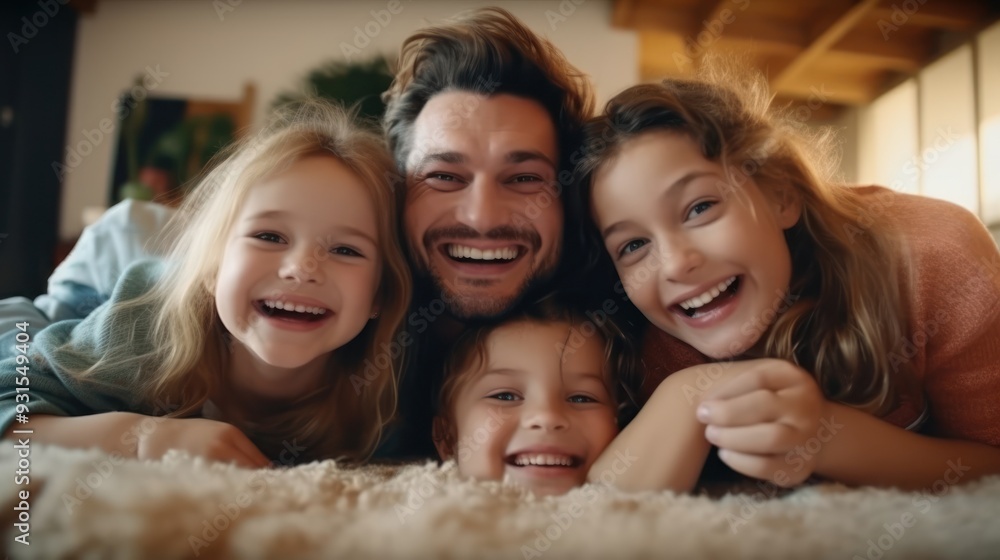Obraz premium Happy Family Portrait at Home