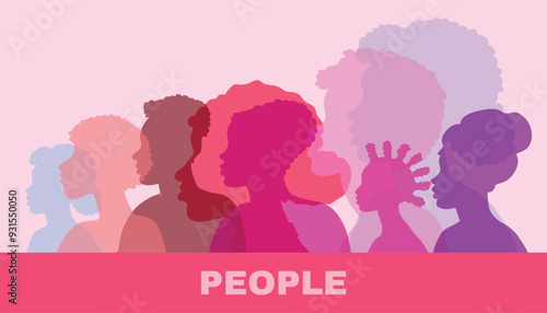 Mix race people avatars  profile group of men and women of diverse culture  Concept of racial equality Multicultural society  Vector