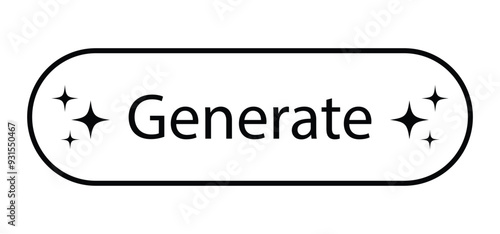 generate button for ai. command prompt to generative ai icon with star symbol for app, website, ui, ux. transparent png and vector illustration.