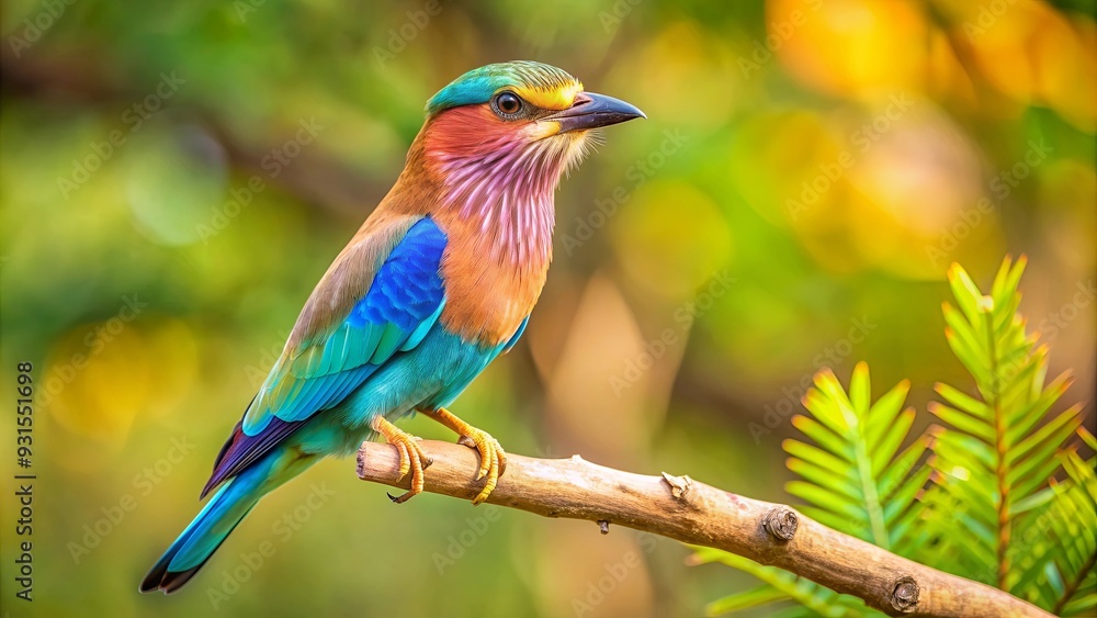 Indian roller bird perched on tree branch hunting for food, Indian roller, bird, perched, branches, hunting, food, colorful Indian roller bird perched on tree branch hunting for food, Indian roller, bird, perched, branches, hunting, food, colorful