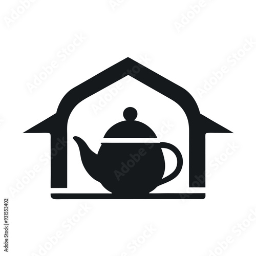      Tea house logo vector illustration.
