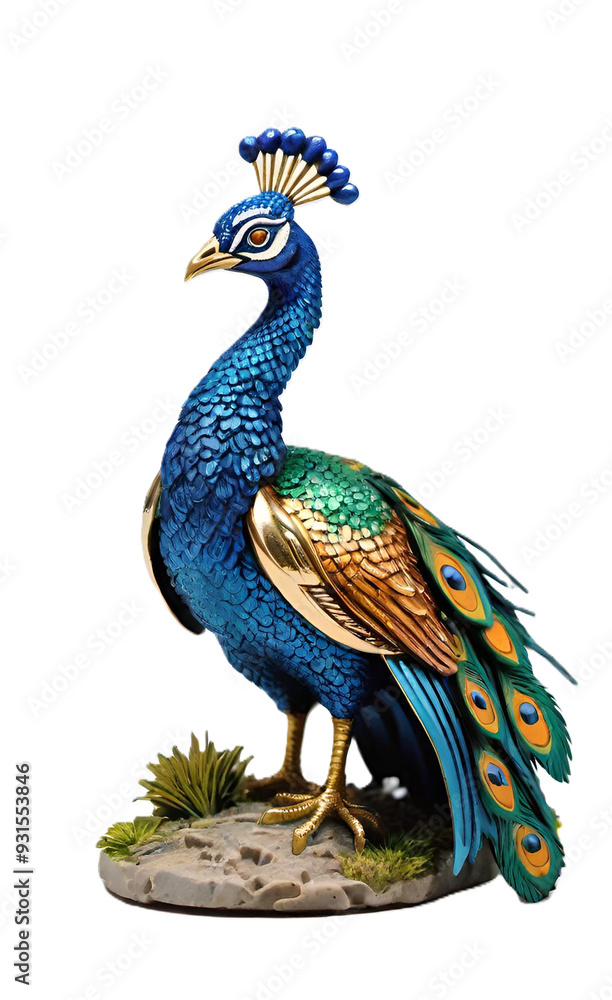Obraz premium Peacock isolated on white