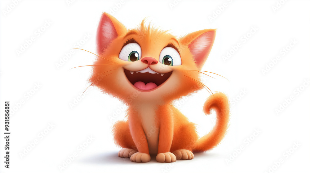 cute happy cartoon cat, isolated on white background, ai generated cute happy cartoon cat, isolated on white background, ai generated