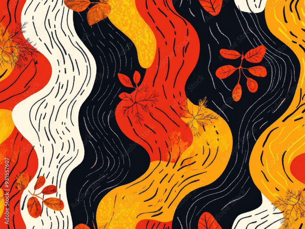fall groovy season concept leaf warm tone flowers wavy mushroom maple background, cozy happiness relaxation family fall groovy season concept leaf warm tone flowers wavy mushroom maple background, cozy happiness relaxation family