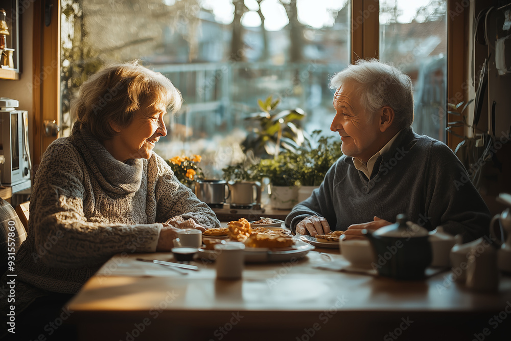 Elderly Couple Sharing a Moment of Intimacy and Love Elderly Couple Sharing a Moment of Intimacy and Love