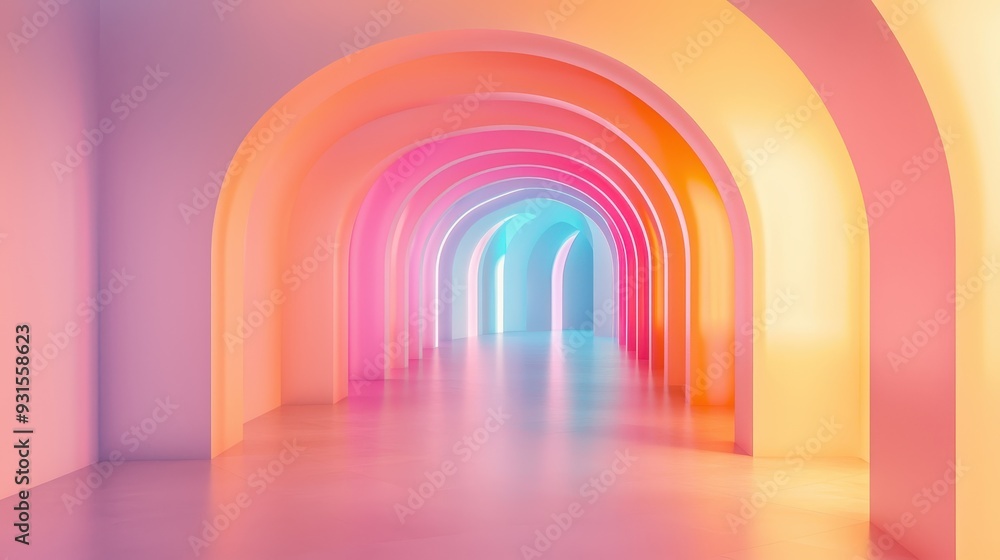 Fototapeta premium Space with pastel color palette