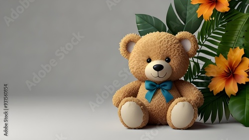 teddy bear with flowers