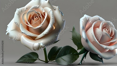 rose on a white background