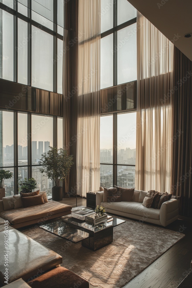 Fototapeta premium Luxury penthouse living room