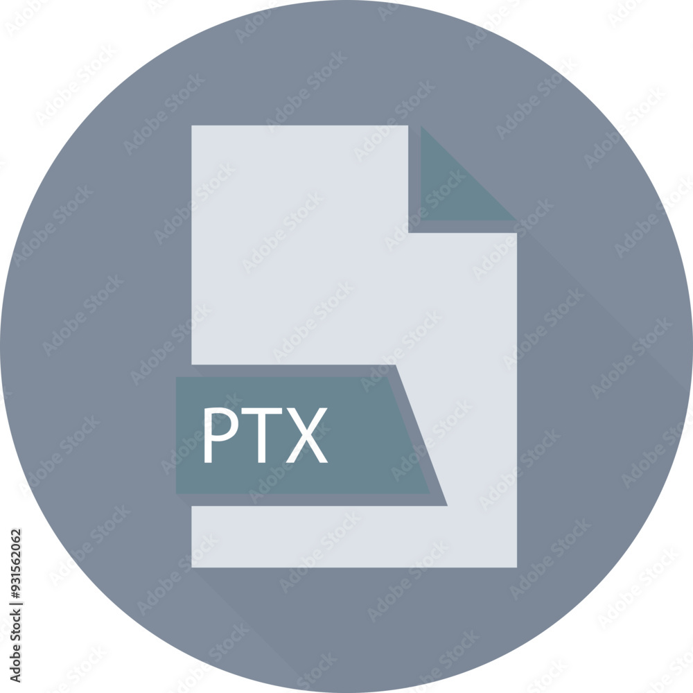 PTX File format icon space in shapes and circular shape outside PTX File format icon space in shapes and circular shape outside
