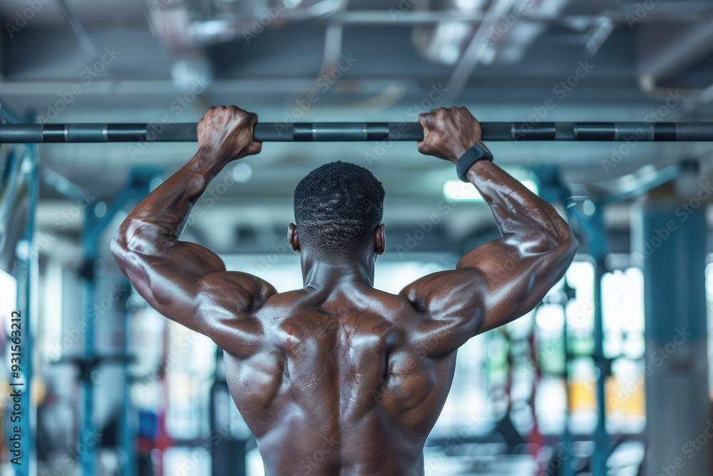 A muscular man in the gym, intensely focused while lifting heavy weights, showcasing his impressive strength and dedication to fitness A muscular man in the gym, intensely focused while lifting heavy weights, showcasing his impressive strength and dedication to fitness