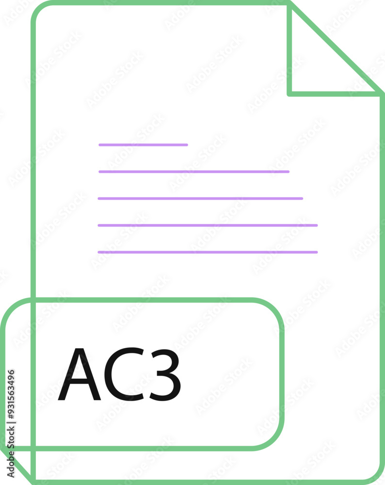 AC3 File extension icobn crisp corners thick outline AC3 File extension icobn crisp corners thick outline