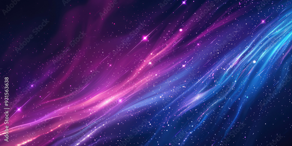 Naklejka premium Abstract illustration of a cosmic nebula and galaxy, blending science fiction and celestial beauty