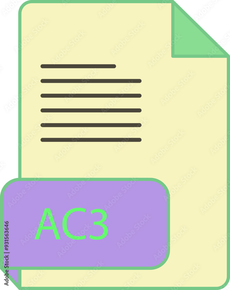 AC3 file extension icon rounded lines and crisp corners AC3 file extension icon rounded lines and crisp corners