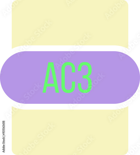 AC3 File extension icon rounded and color fill photo