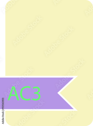 AC3 File format icon label contour photo