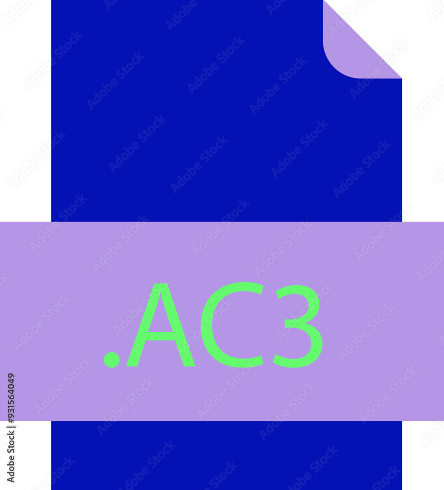 AC3 File icon fill crisp corners with doted lines AC3 File icon fill crisp corners with doted lines
