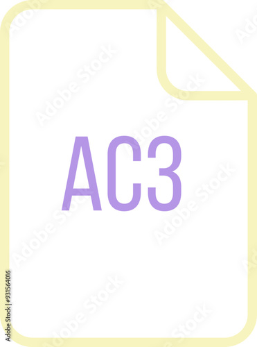 AC3 File icon fill and outline rounded corners photo