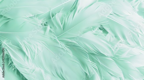 Wallpaper Mural Elegant Light Green Feather Texture Pattern in Pastel Shades, Perfect for Soothing Backgrounds, Design Inspirations, and Trendy Color Concepts in Nature-Inspired Themes Torontodigital.ca