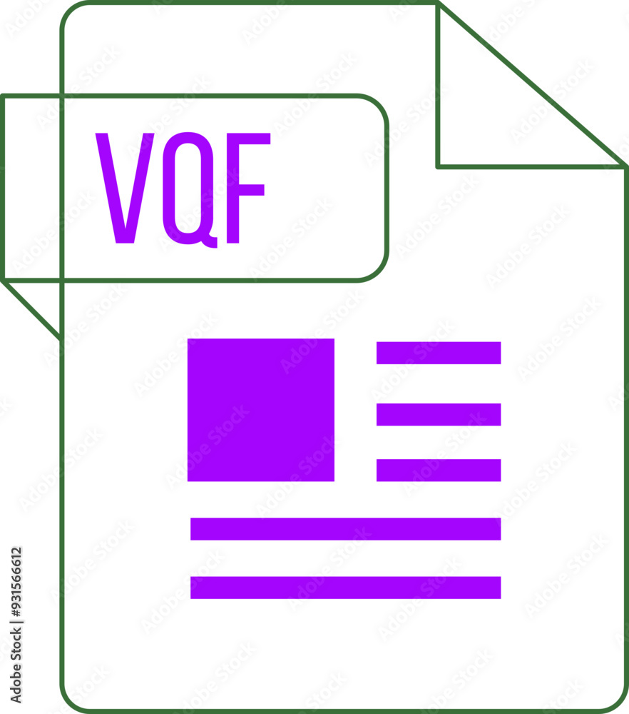 VQF icon inside transparent outline and sharp corners VQF icon inside transparent outline and sharp corners
