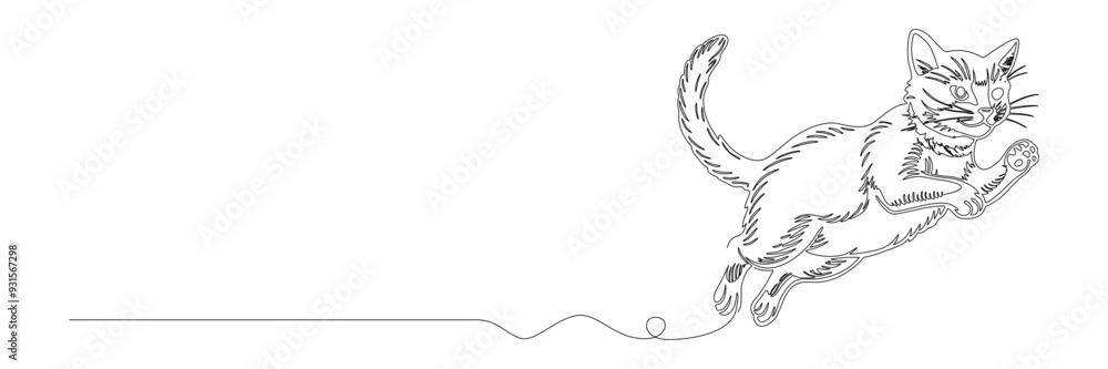Obraz premium Lineart cat vector editorial content