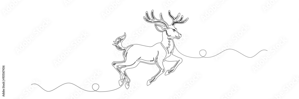 Obraz premium Lineart deer vector editorial content
