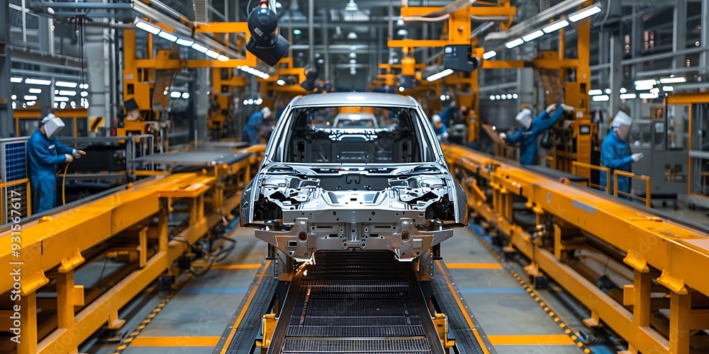 Fototapeta premium Vehicle Assembly Line 
