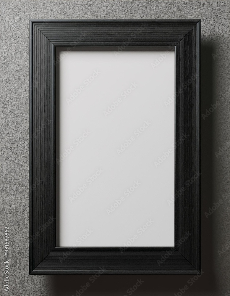 Vertical Black Frame on Wall: 3D Mockup Close-Up Vertical Black Frame on Wall: 3D Mockup Close-Up