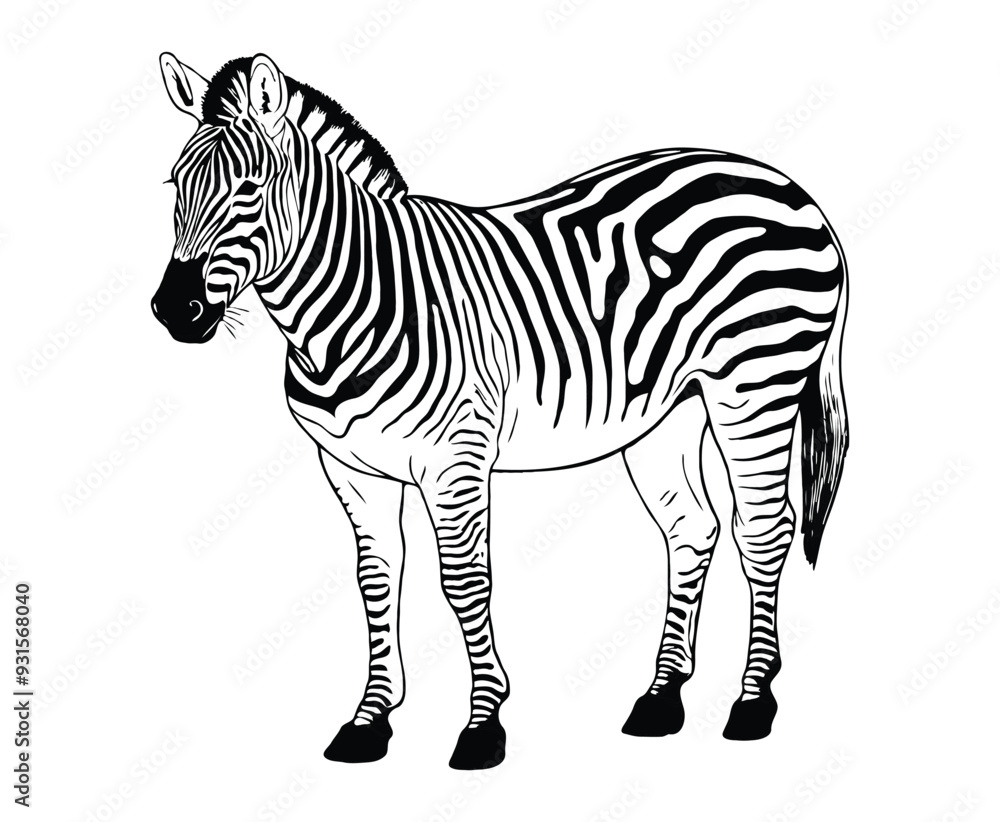 Fototapeta premium zebra coloring page for adults