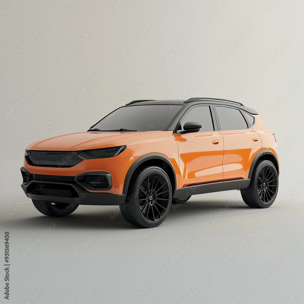Realistic SUV car isolated on background. 3d rendering - illustration Realistic SUV car isolated on background. 3d rendering - illustration
