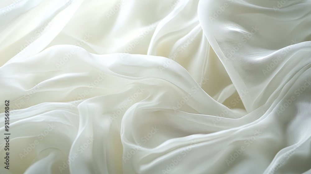 Artistic close-up macro image of crumpled white fabric, capturing the intricate details and soft texture with gentle lighting for a sophisticated and elegant background. Artistic close-up macro image of crumpled white fabric, capturing the intricate details and soft texture with gentle lighting for a sophisticated and elegant background.
