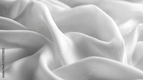 Macro close-up of white fabric with a wrinkled texture, highlighting the fine details and soft folds with gentle lighting to create a smooth and peaceful background.