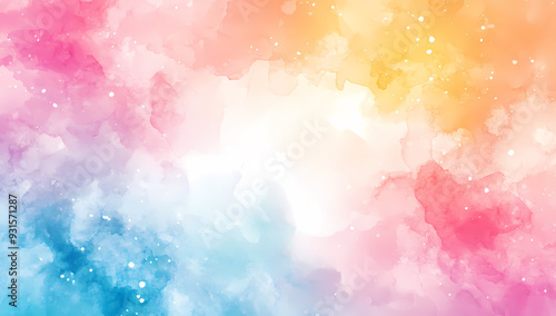 Ethereal Watercolor Background in Soft Pastel Colors for Design