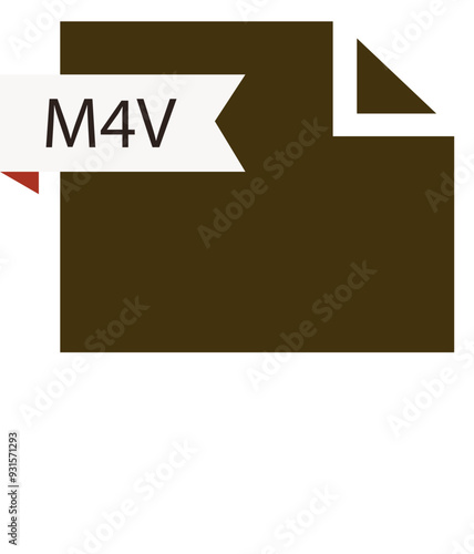 M4V File format icon roe color fill