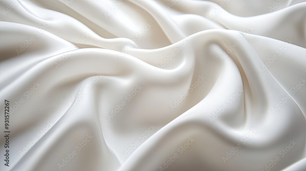 Close-up macro shot of white fabric, capturing the intricate wrinkles and soft texture with soft, diffused lighting for a serene and elegant background. Close-up macro shot of white fabric, capturing the intricate wrinkles and soft texture with soft, diffused lighting for a serene and elegant background.