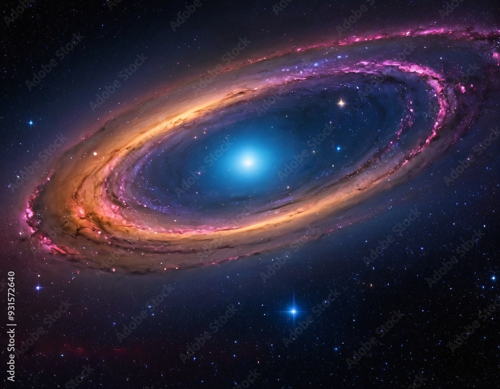 Obraz premium Beautiful cosmic Outer Space background Wallpaper Illustration. Ai generated image.