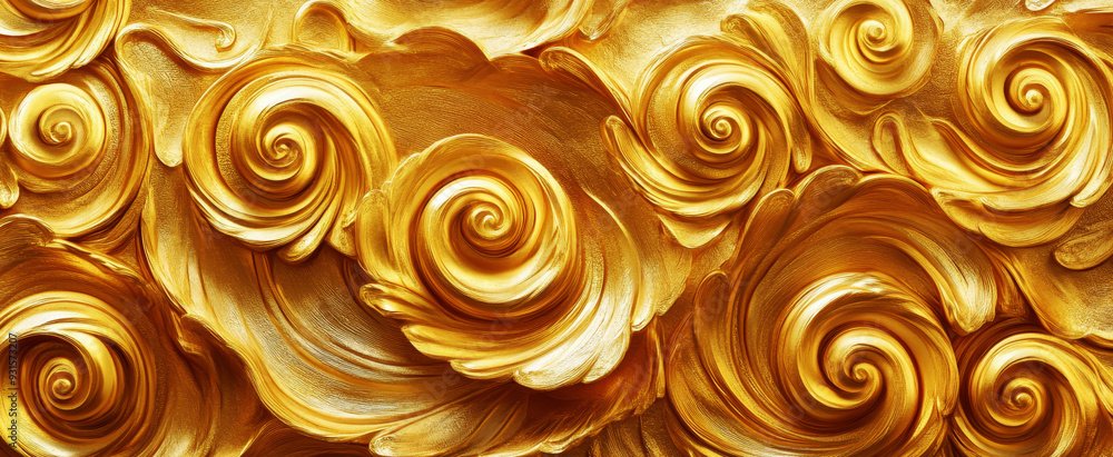 golden thai swirl ornament pattern background banner with spiral floral shapes golden thai swirl ornament pattern background banner with spiral floral shapes