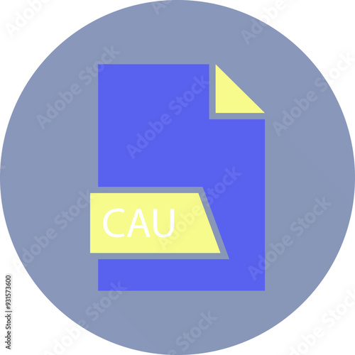 CAU File format icon roe color fill