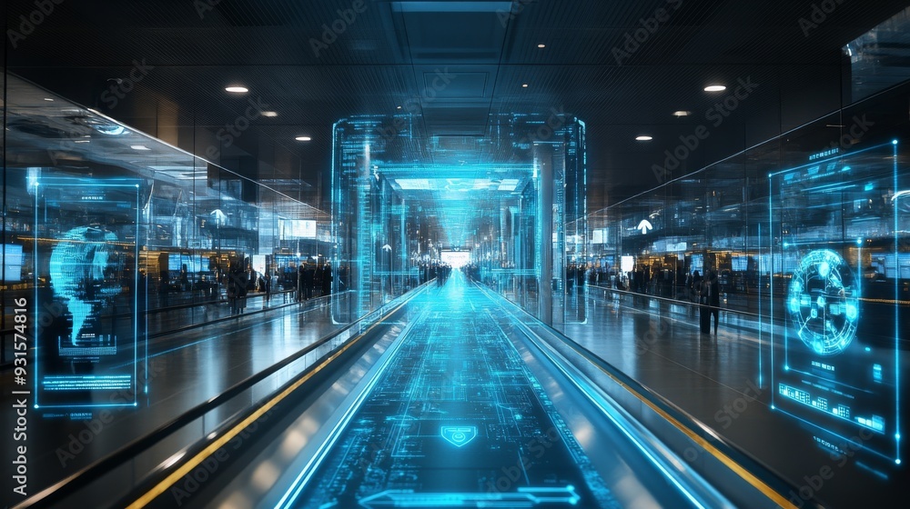Smart Airports with AI-Driven Passenger Management Systems: An airport where passenger flow and security are managed by AI for efficiency. Smart Airports with AI-Driven Passenger Management Systems: An airport where passenger flow and security are managed by AI for efficiency.