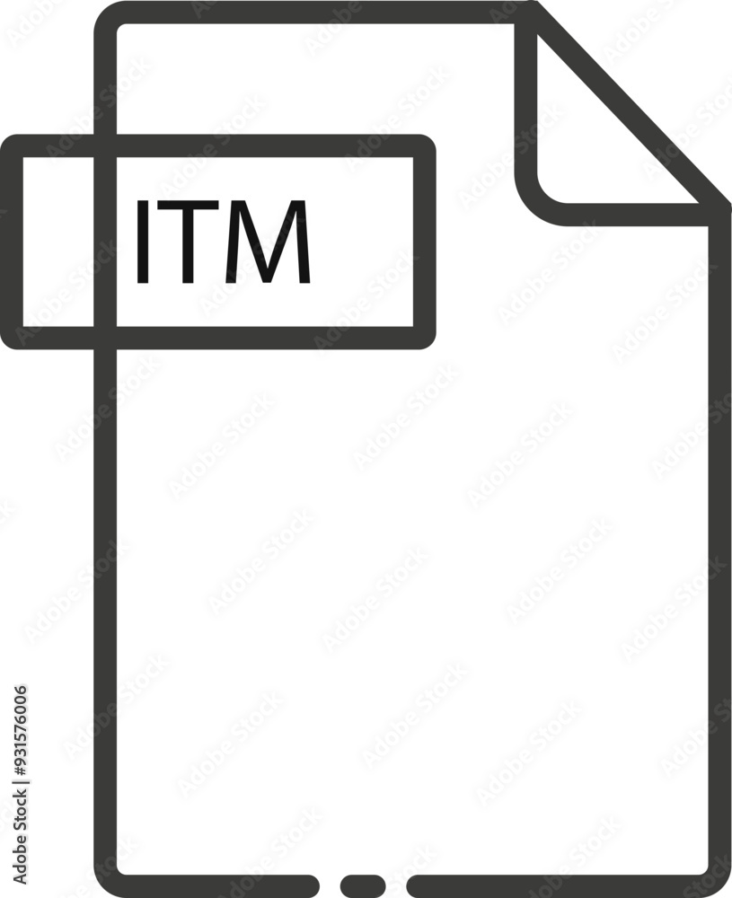 ITM File format minimal icon with black outline ITM File format minimal icon with black outline