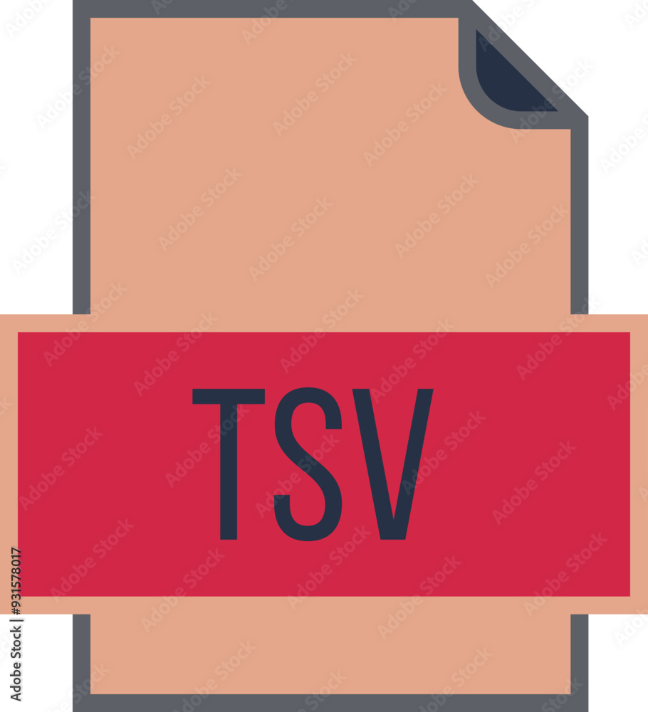 TSV File icon fill and outline crisp corners TSV File icon fill and outline crisp corners