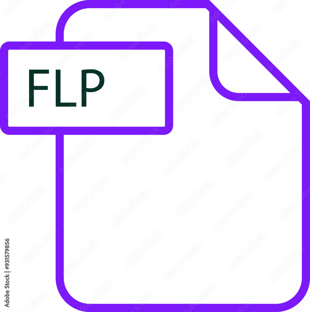 FLP File format icon rounded outline FLP File format icon rounded outline