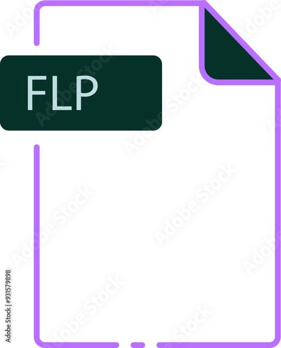 FLP File format minimal icon outline photo