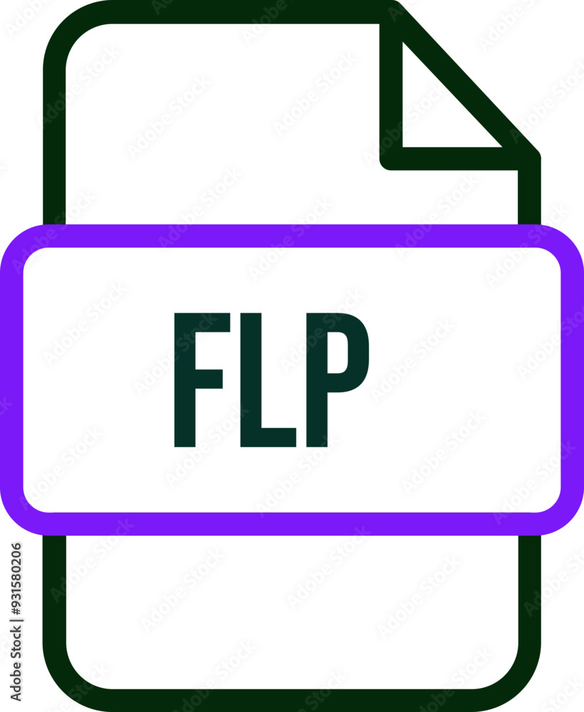 FLP File icon with bold outline FLP File icon with bold outline