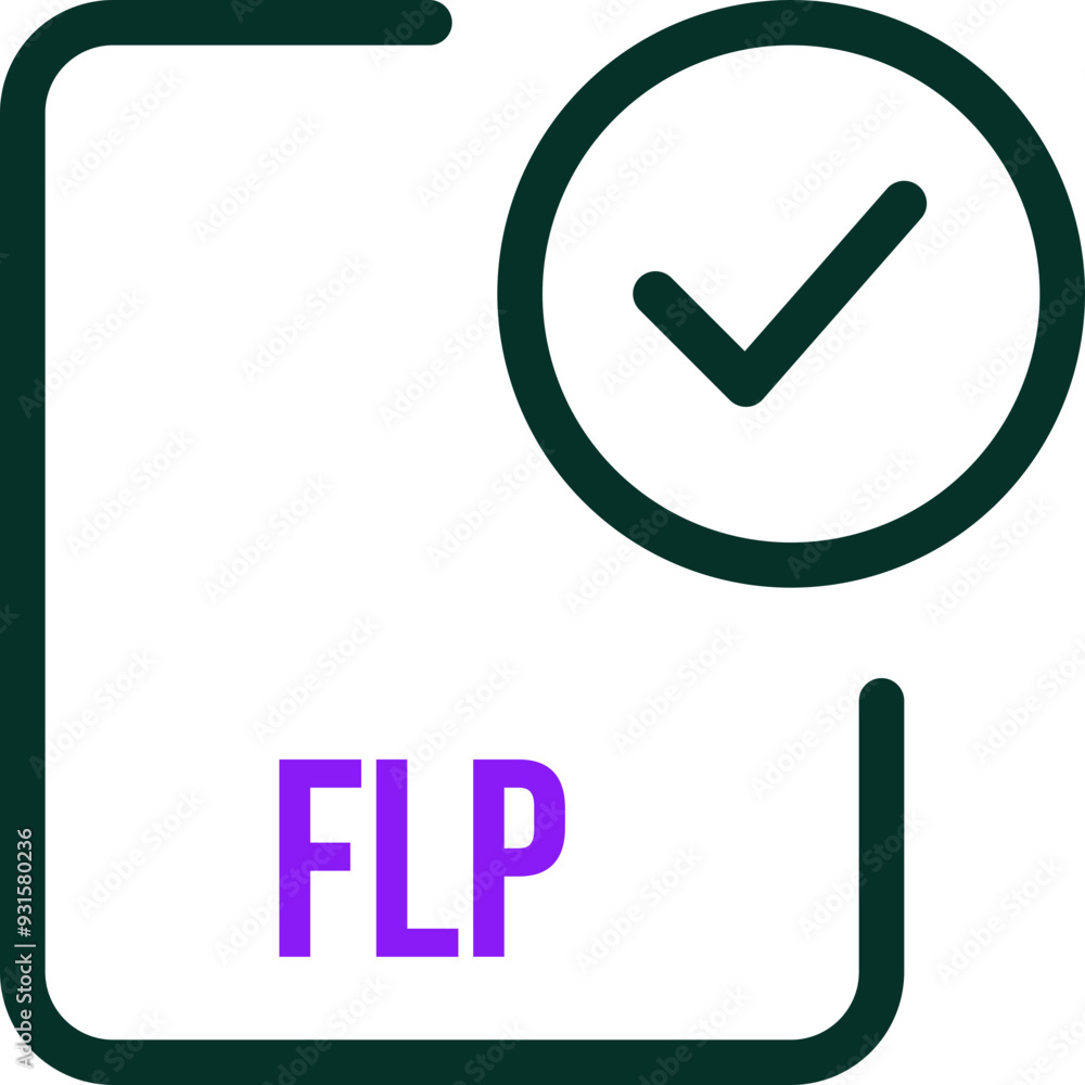 FLP File icon with checked mark FLP File icon with checked mark