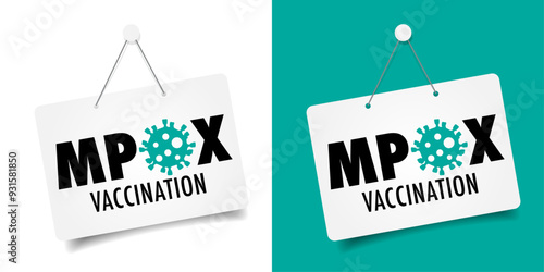 Mpox vaccination on door sign