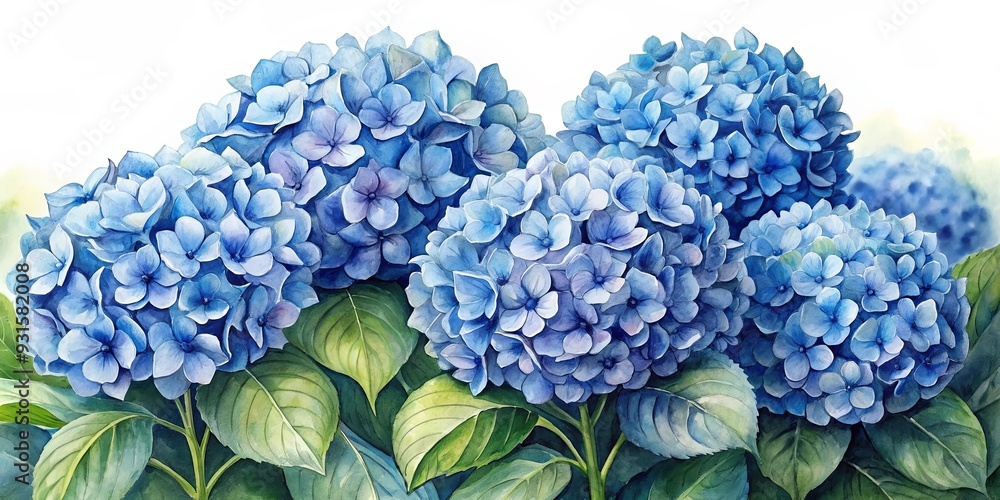 watercolor-painting-of-blue-hydrangeas-in-bloom-creating-a-calming