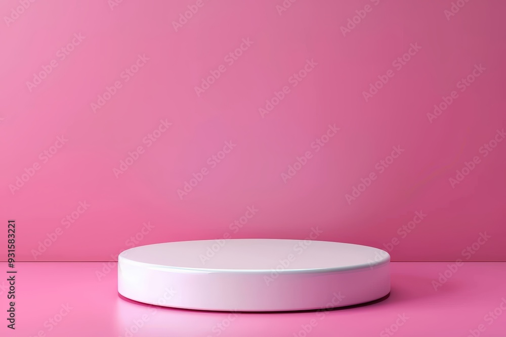 White podium on pink White podium on pink