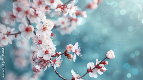 Delicate White Blossoms on a Branch