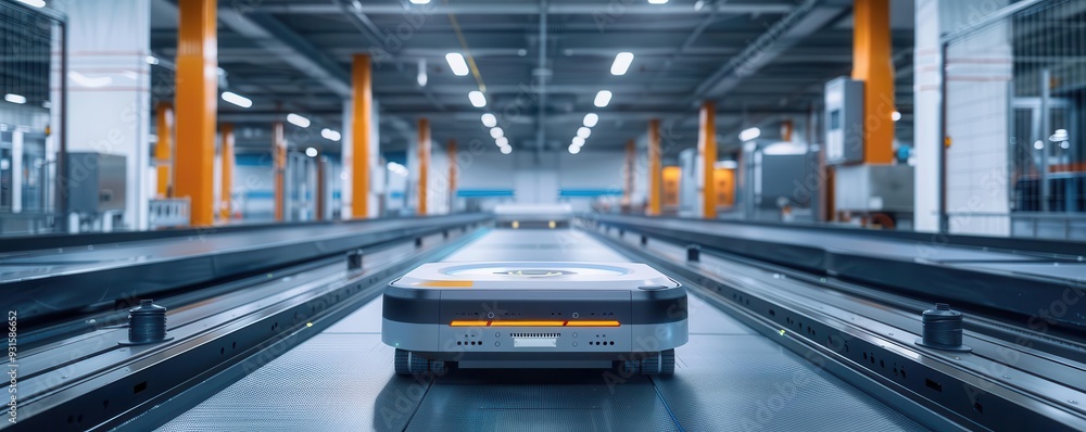 Automation processes with AIdriven robots, front view, showcasing efficient production, technology tone, Complementary Color Scheme, Automation processes with AIdriven robots, front view, showcasing efficient production, technology tone, Complementary Color Scheme,
